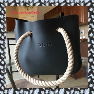 Obag + rope handles rubber bucket purse bag Italy