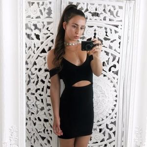 HELLO MOLLY black cutout cocktail dress xsmall