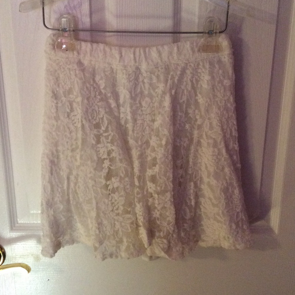 A&F Floral White Mini Skirt