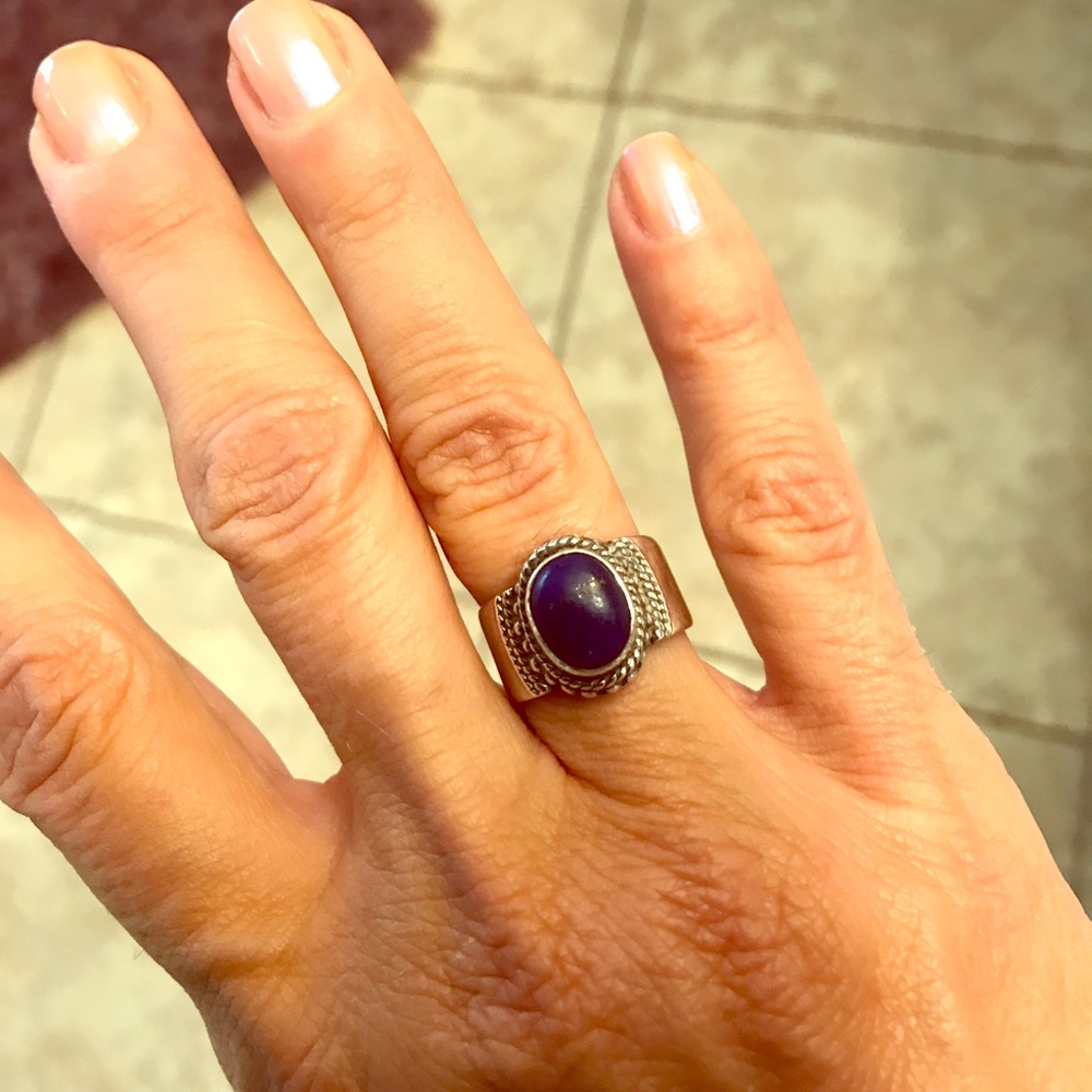 Lapis sterling silver ring