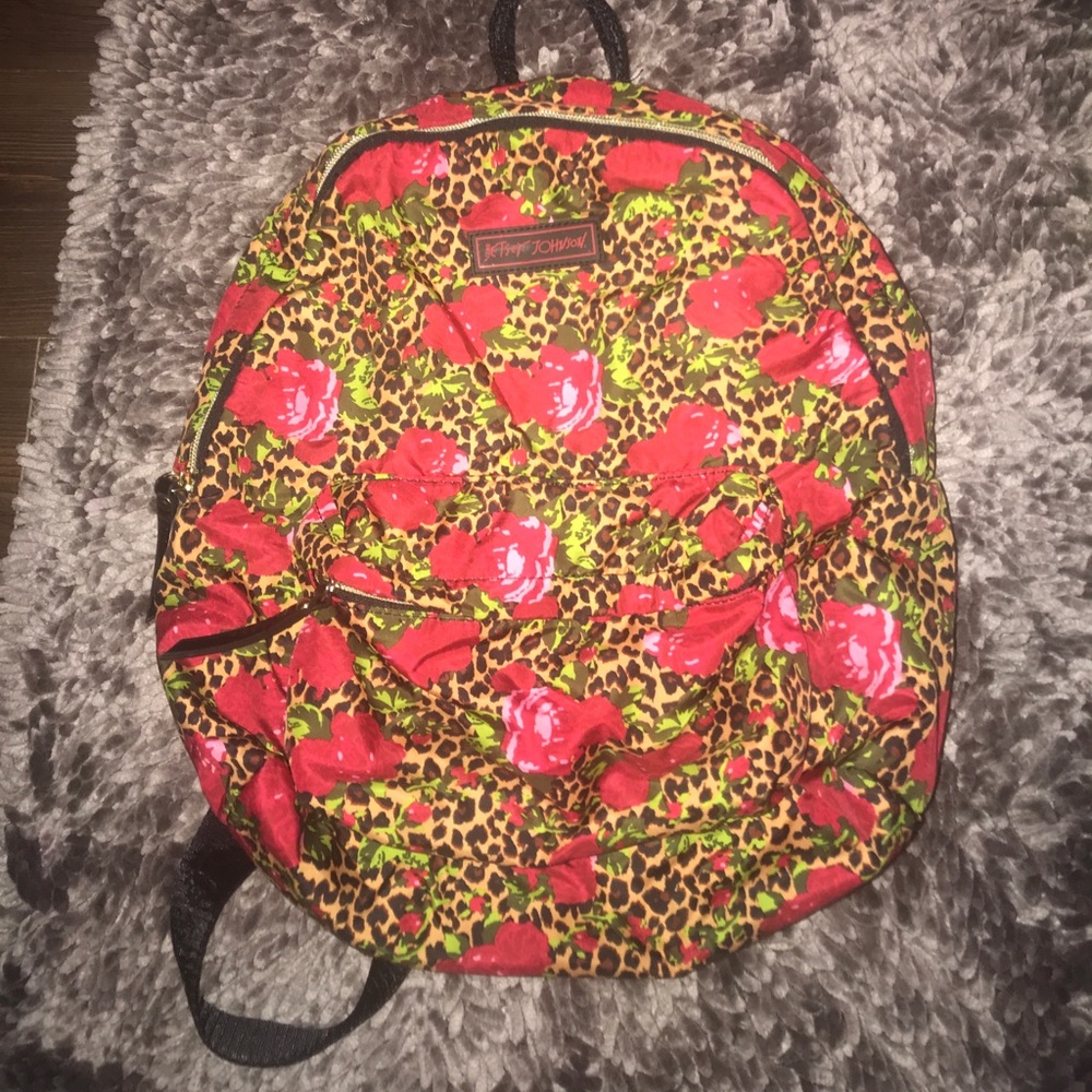 Betsy Johnson backpack rose and leopard/cheetah