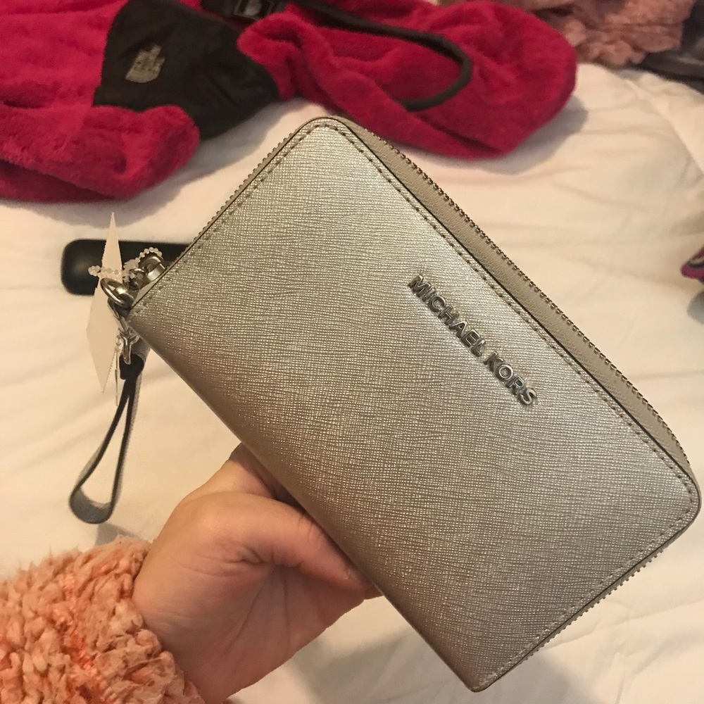 Silver Michael Kors Wristlet