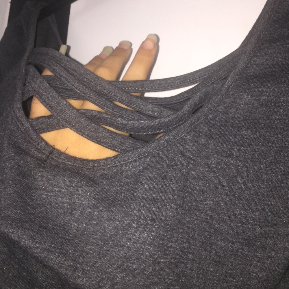 dark grey crop top