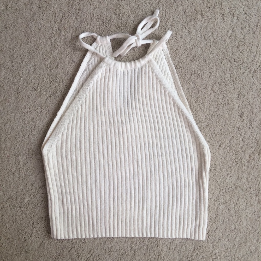 PacSun Cream High Neck Sweater Tank