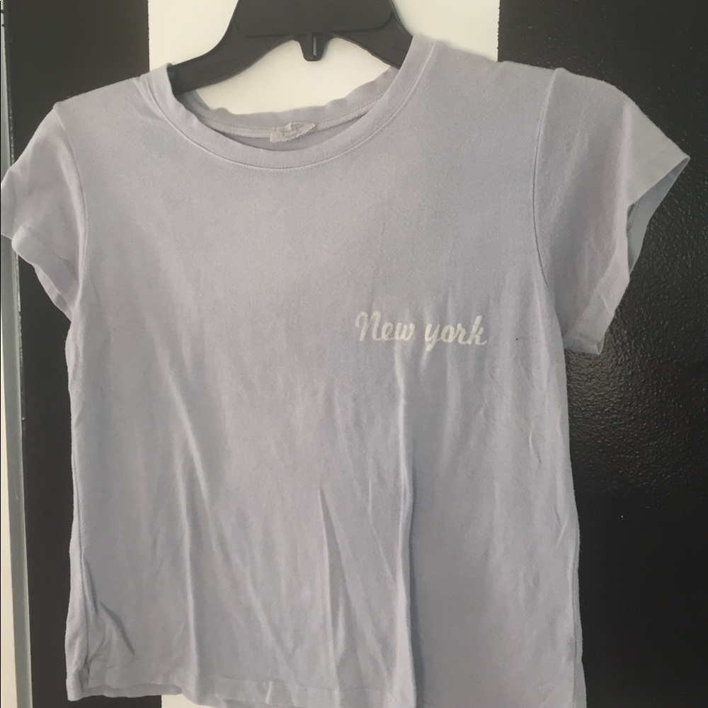 soft baby blue crop