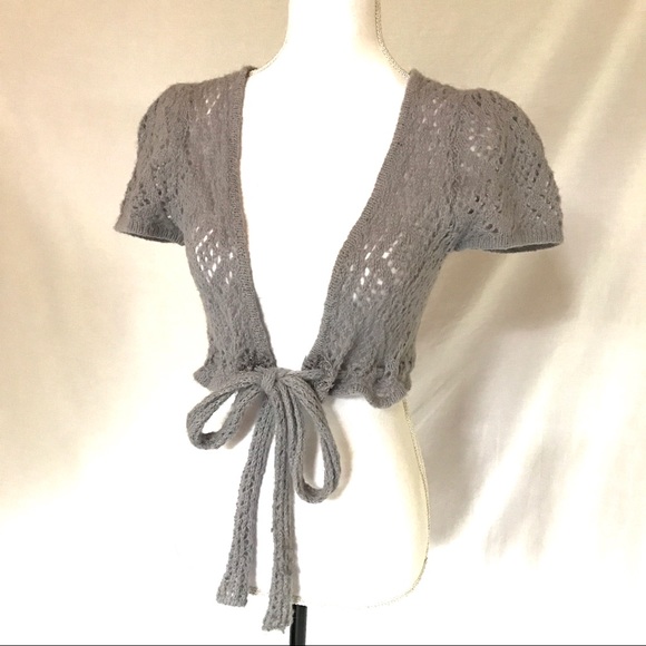 Anthropologie Sweaters - Anthropologie Moth Gray Shrug Cardi Wool Bolero M