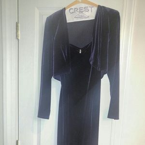 Dark purple full length velvet dress