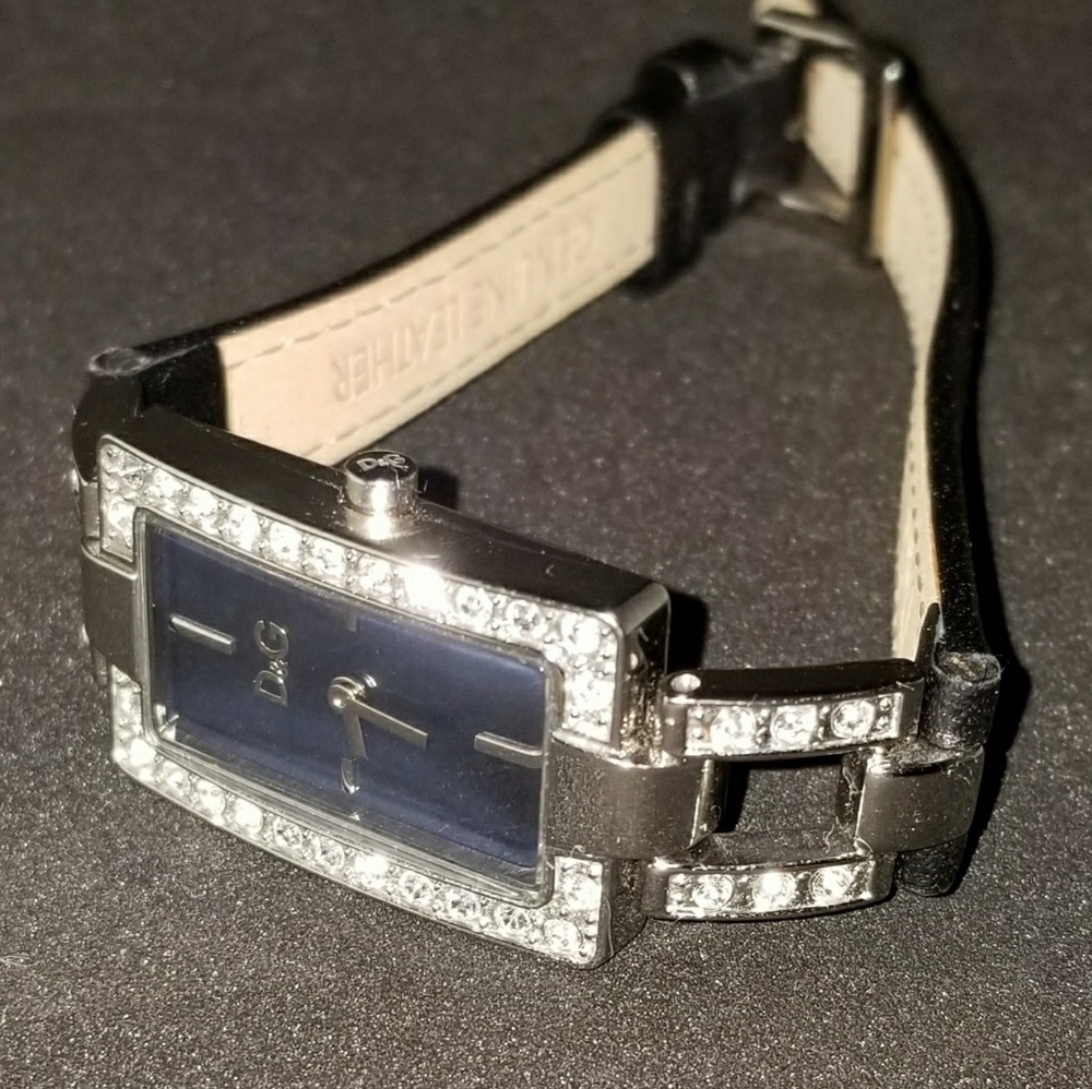 D&G Crystal Encrusted Pave Crystal Bezel