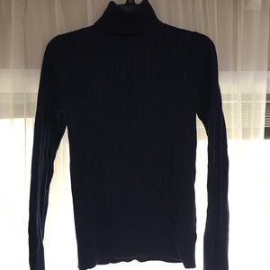 Navy turtleneck