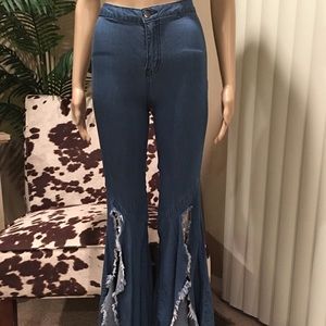 High waisted flare leg jeans