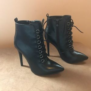 Black High heeled Booties- Never worn!