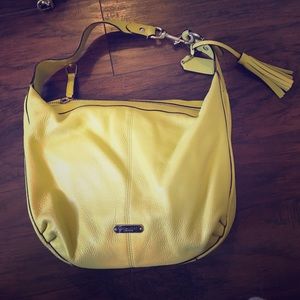 Chartreuse leather Coach shoulder bag