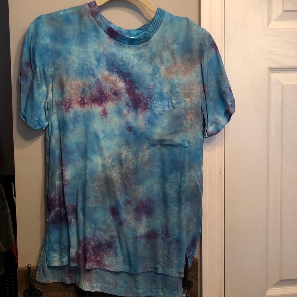 Urban outfitters Tie dye rayon pocket tee