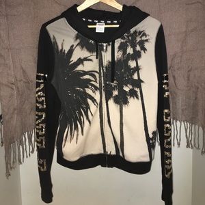 PINK Sequined Zip-Up Hoodie