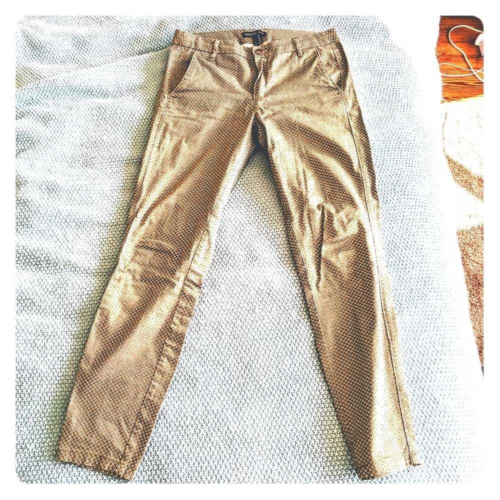 MANGO Capri green dot print trousers/slacks