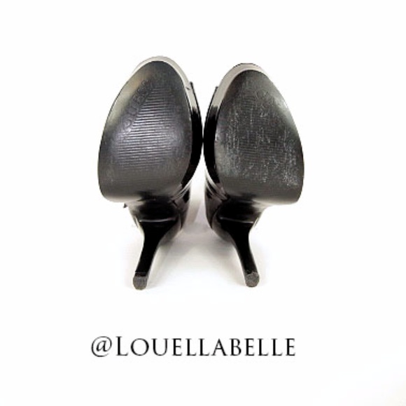 Guess Patent Black Peep Toe Mary Jane 7.5 - Picture 4 of 7