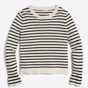 NWT J. Crew Striped Ruffle-Cuff Sweater