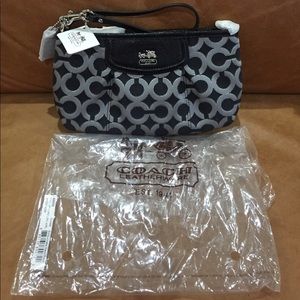Coach Madison Op Art Sateen Large Wristlet