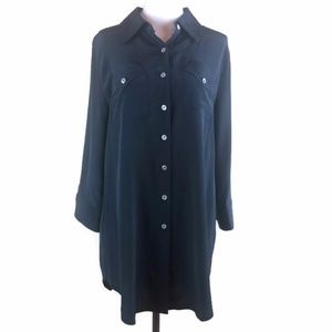 SOLD Soft Surroundings Black Silk Button Down Top