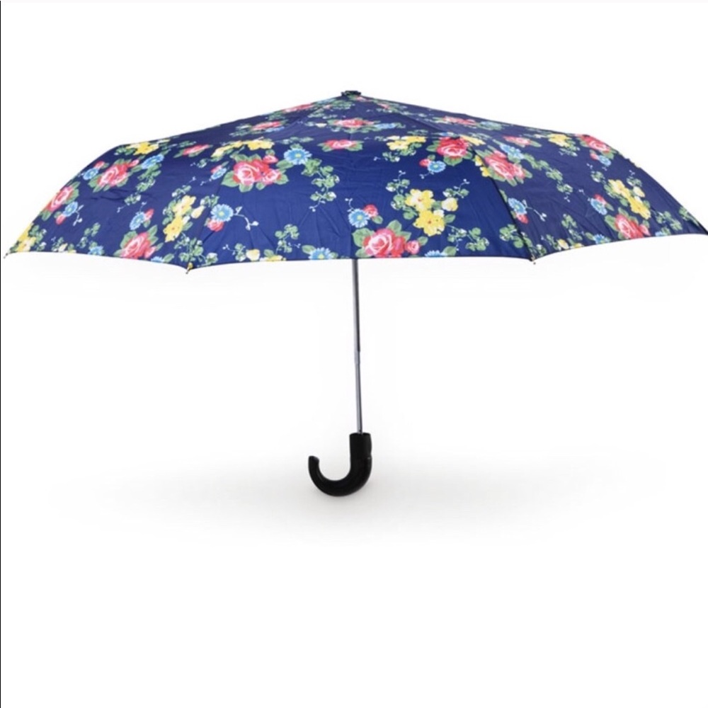 ☔️🆕Cute Rose print umbrella.Dark blue w/flowers☔️ - Picture 2 of 6