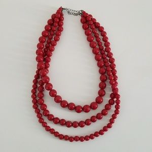 Multi-Layer Red Necklace