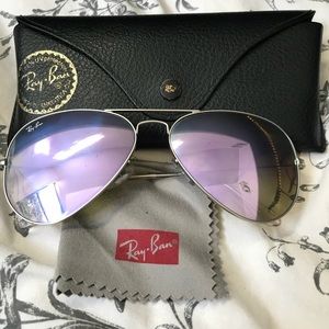 ray ban aviators silver frame