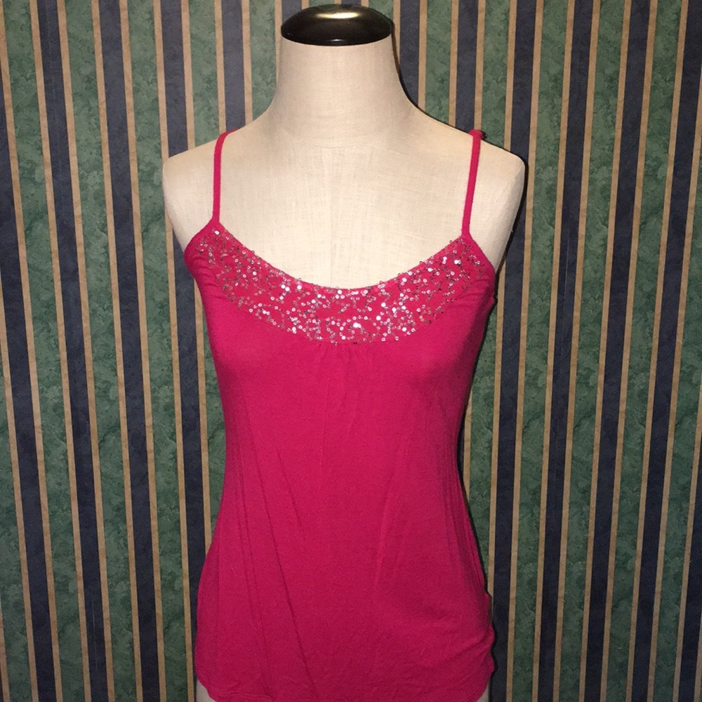 Pink sequin tank
