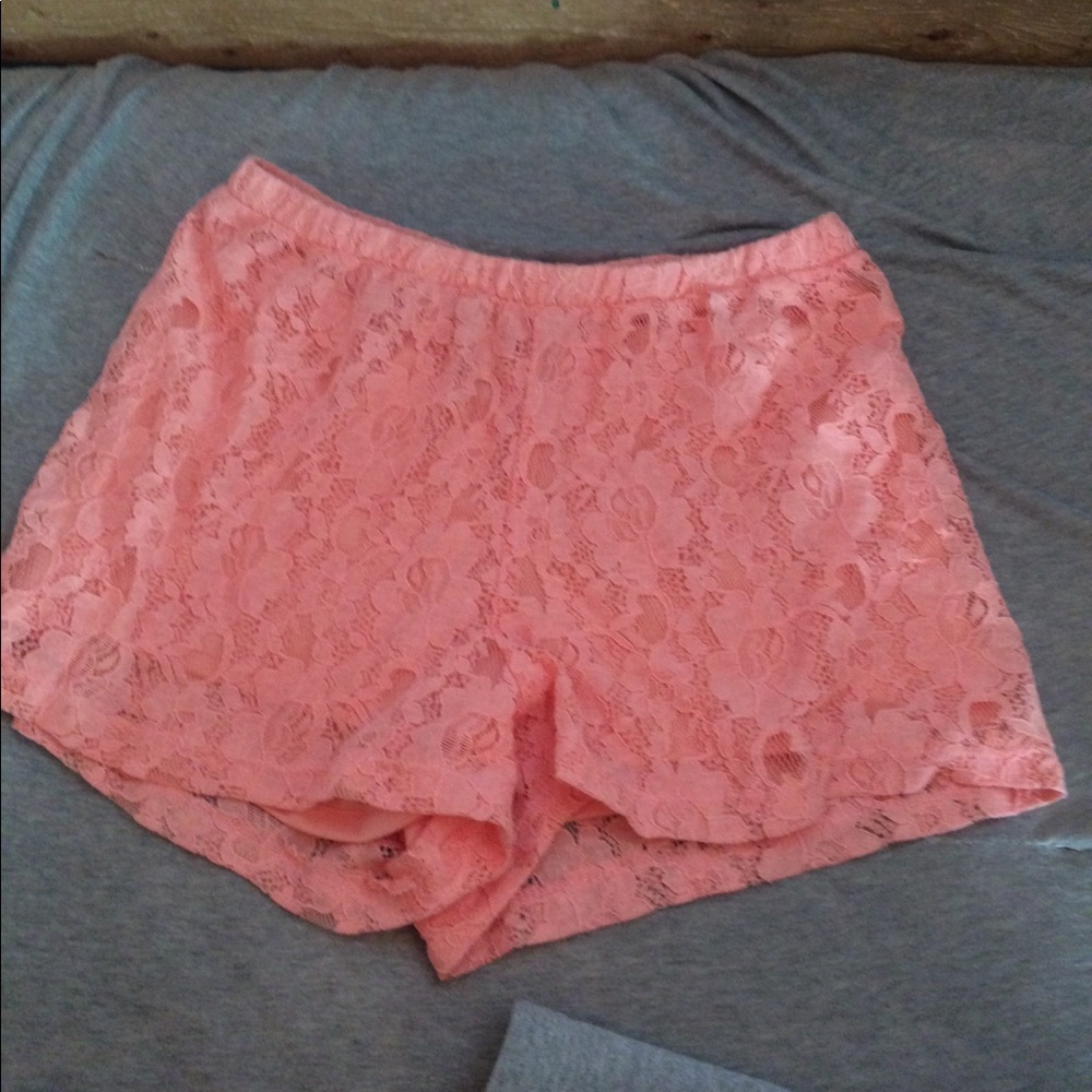 Coral Lace Shorts