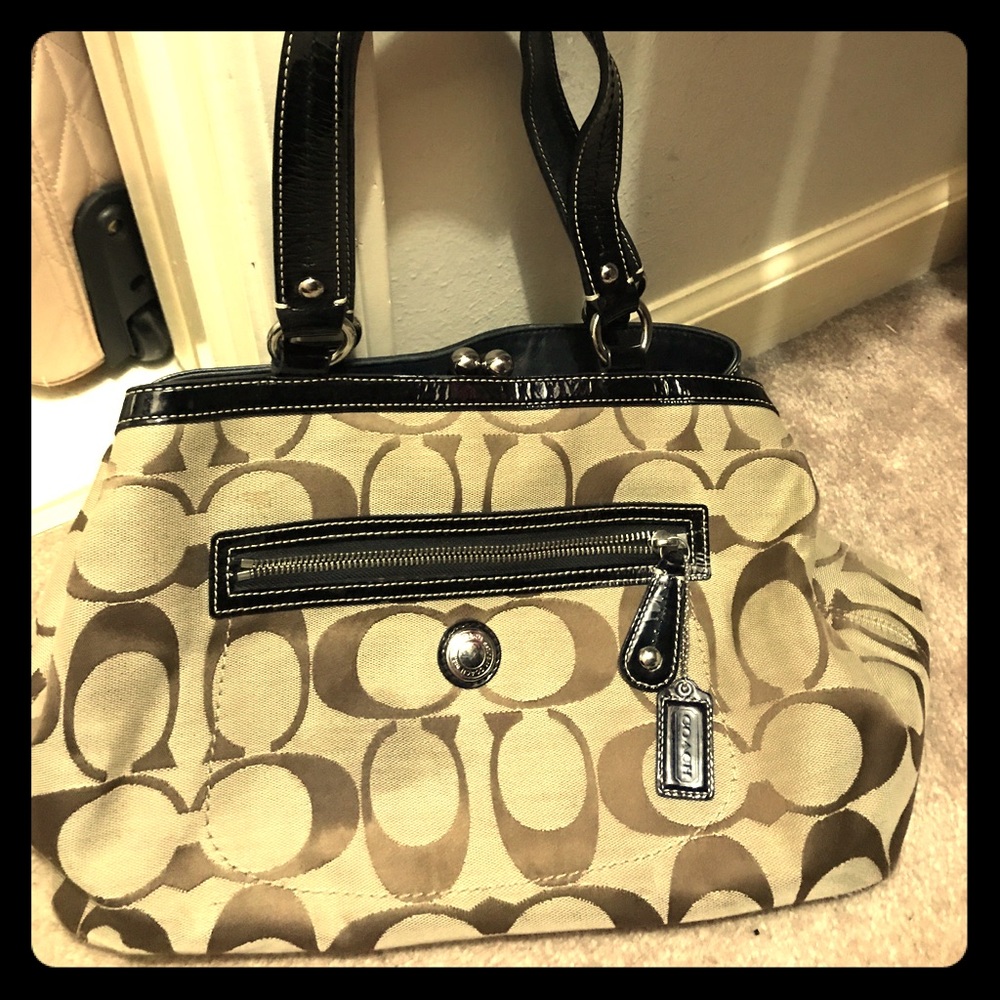Authentic black & tan Coach bag