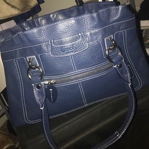 Navy blue Coach bag.