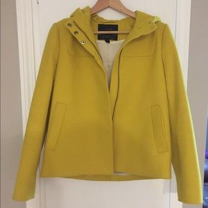 JCrew yellow cropped wool coat - size 4 (small)