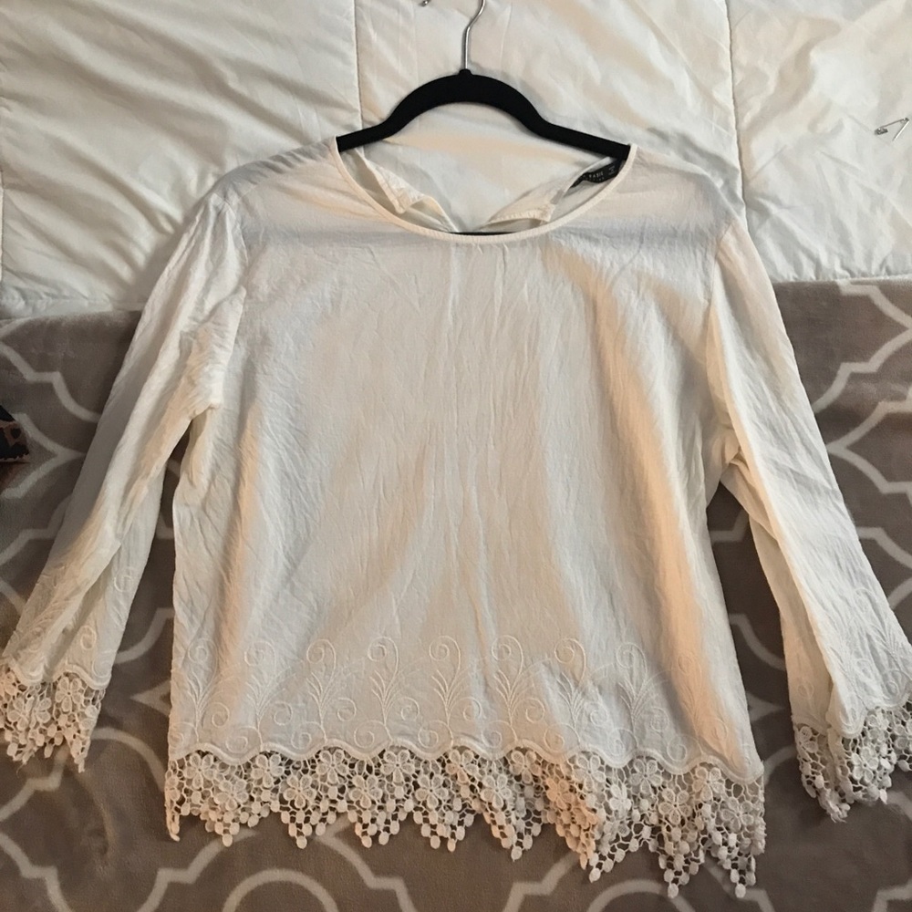 Zara embroidered crop top