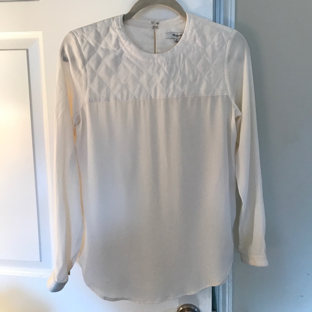 BRAND NEW ✨ Madewell cream silk blouse