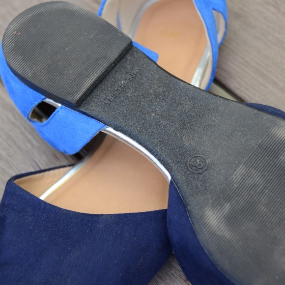 Two-tone Blue Cut Out Flats - Picture 7 of 7
