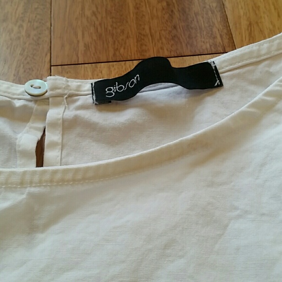 !SOLD!GIBSON Bell Sleeve Poplin Top blouse tee - Picture 7 of 8
