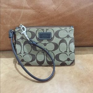 Coach Jacquard Logo Wristlet