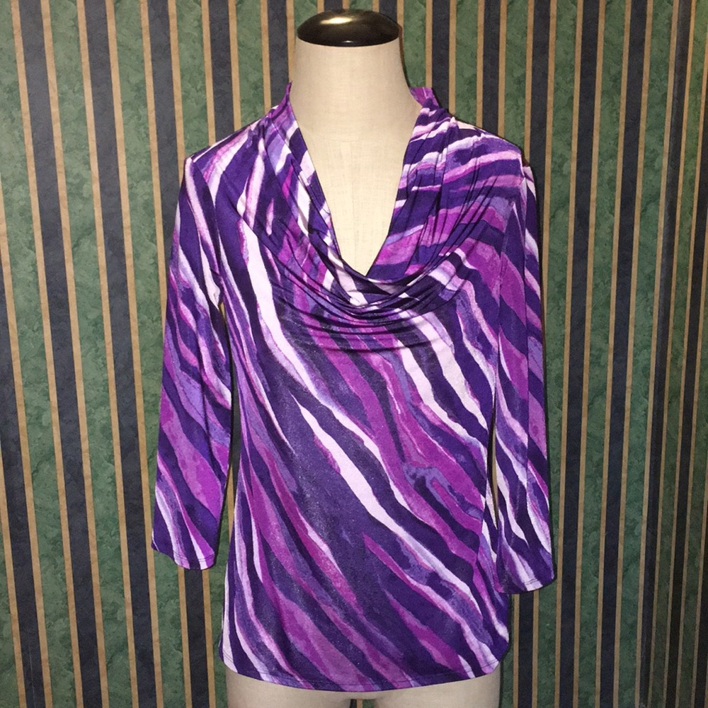 Purple striped blouse