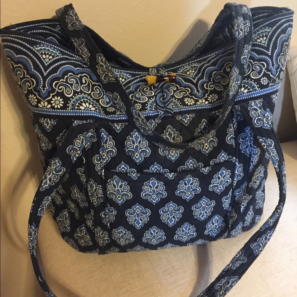 Large Vera Bradley tote Blue Calypso