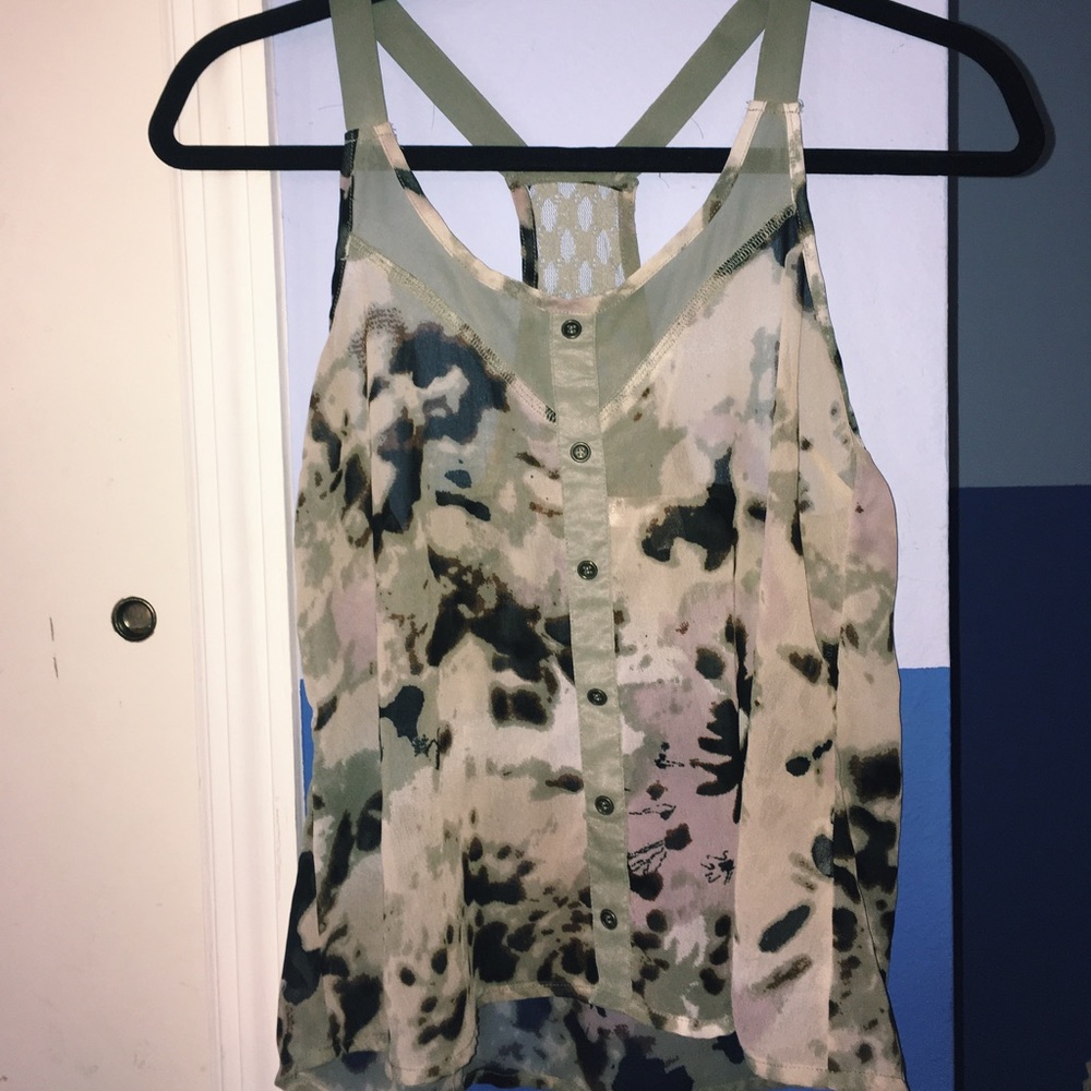 Lottie & Holly green sheer blouse