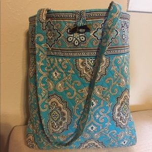 Medium Vera Bradley Tote - Totally Turq