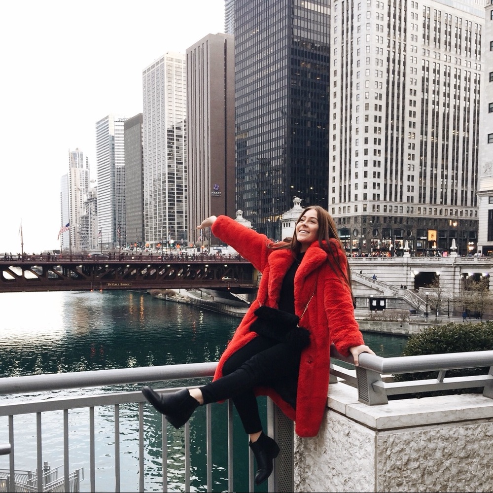 Red Mango faux fur jacket (size small)