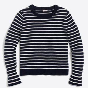 NWT J. Crew Striped Ruffle Cuff Sweater