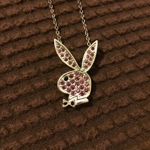 Purple Playboy bunny necklace