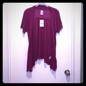Free People Fuschia short sleeve cardigan
