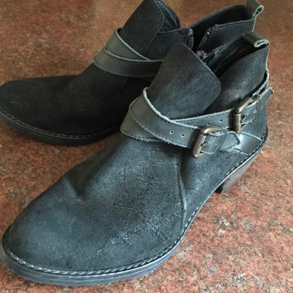 Black suede booties