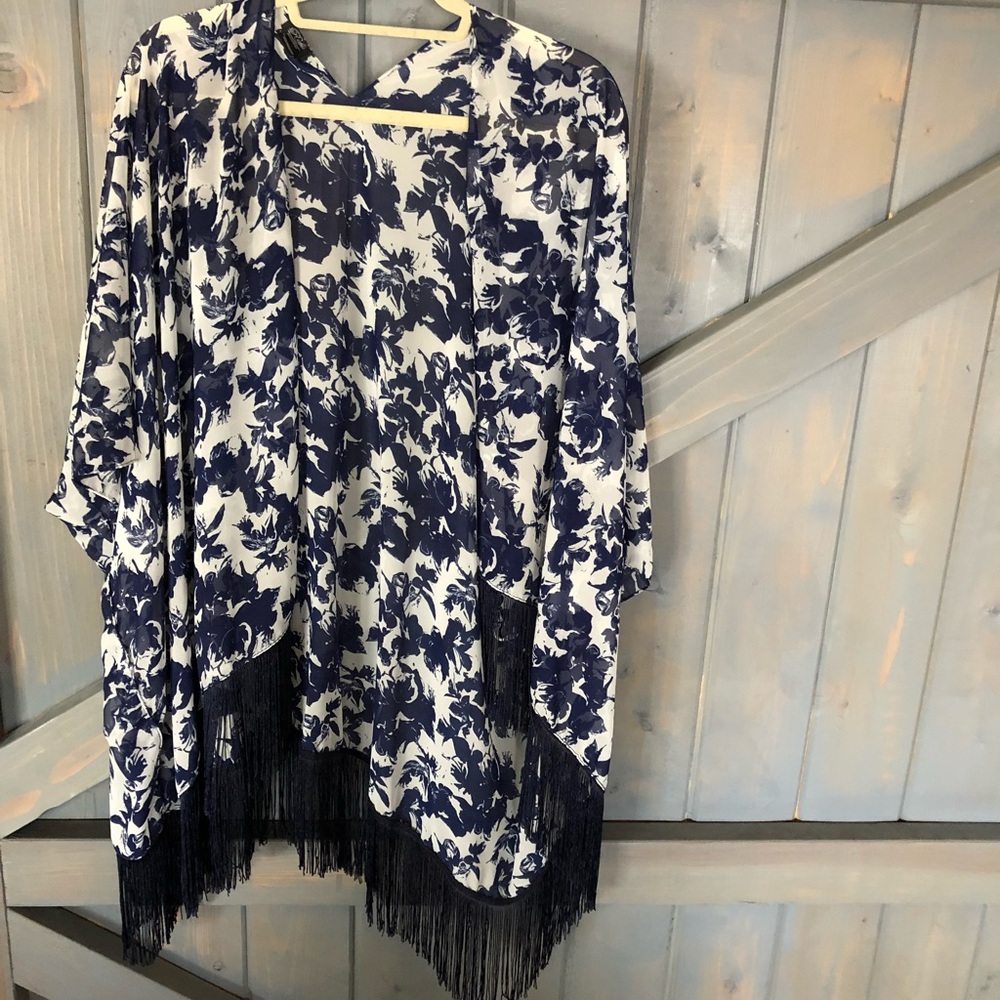 Floral Fringe Kimono - Nordstrom Rack