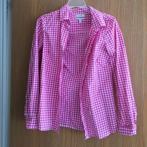 Pink and White Gingham J Crew Button Down