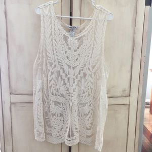 Cream lace tank