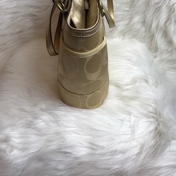 NWT Vintage Coach Gold Gallery Signature Studded Tote & Wristlet set - Picture 4 of 8