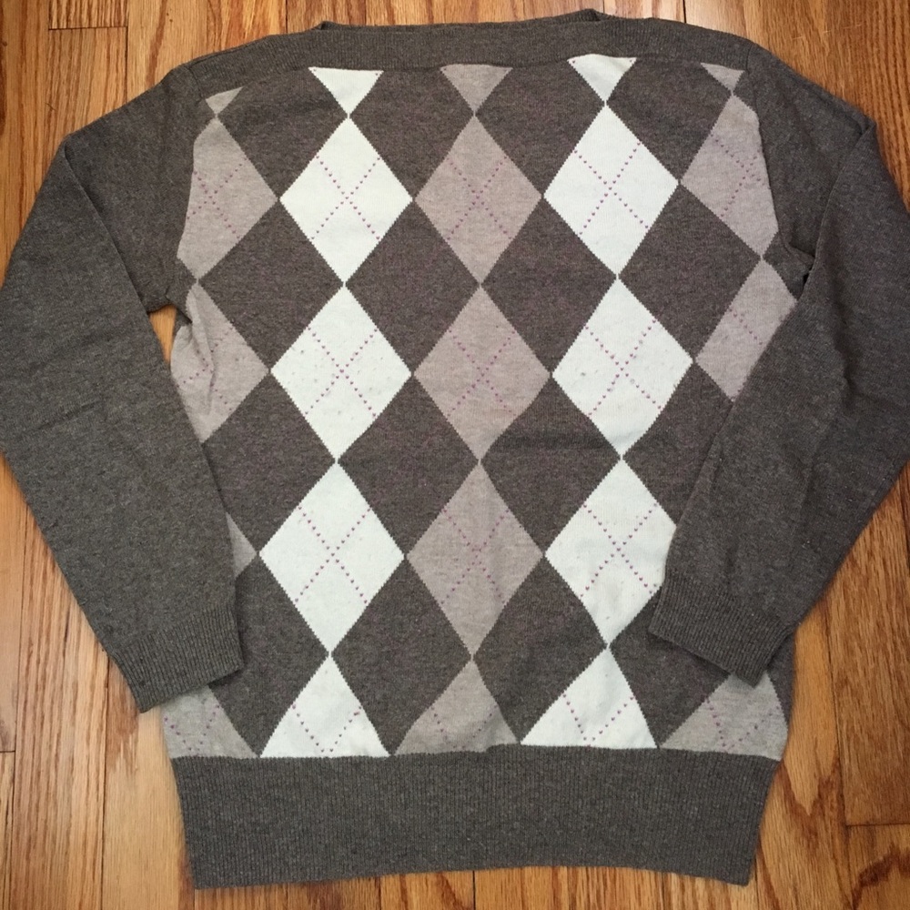 Banana Republic Light Tan Argyle Sweater